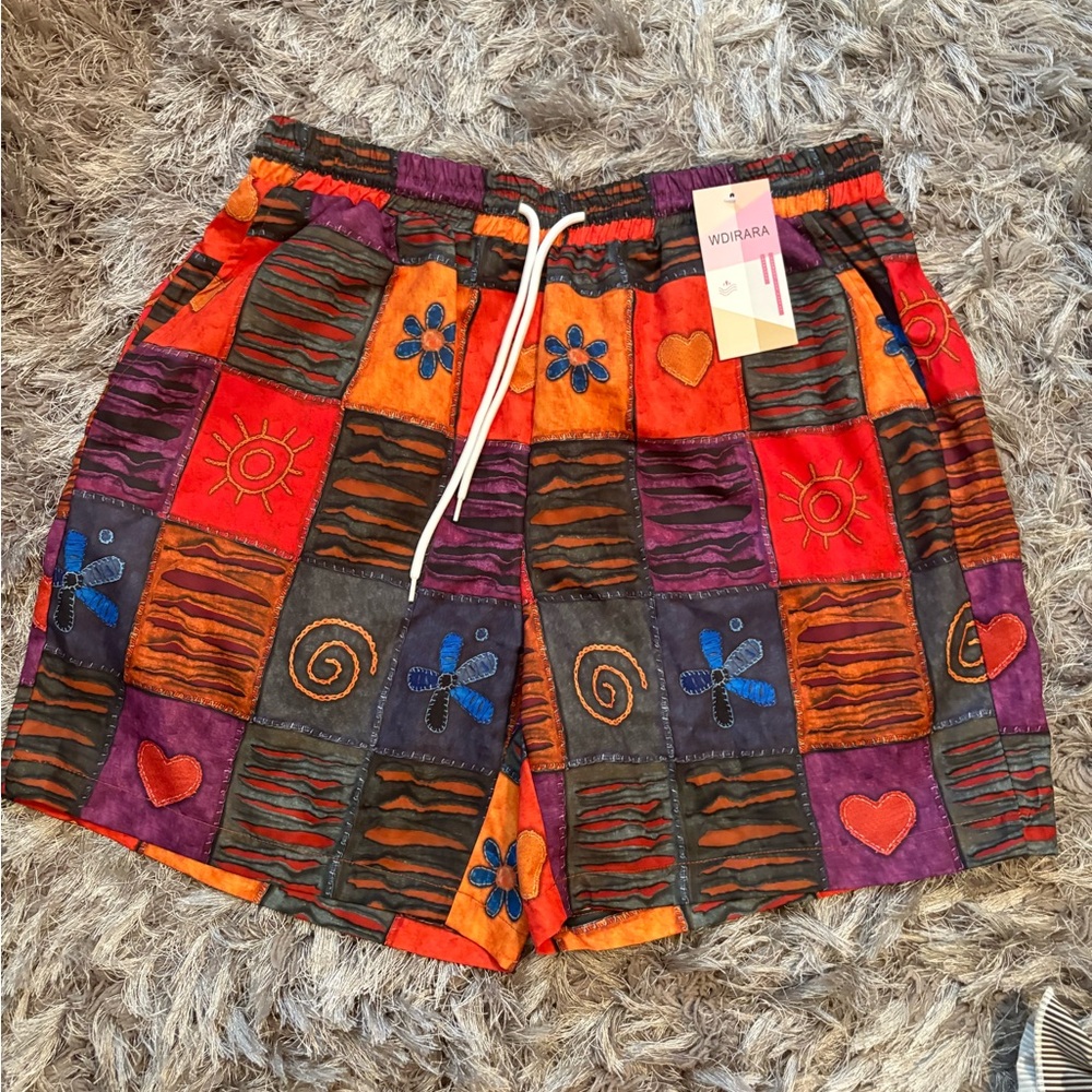 Colorful Patchwork Men's Athletic Shorts